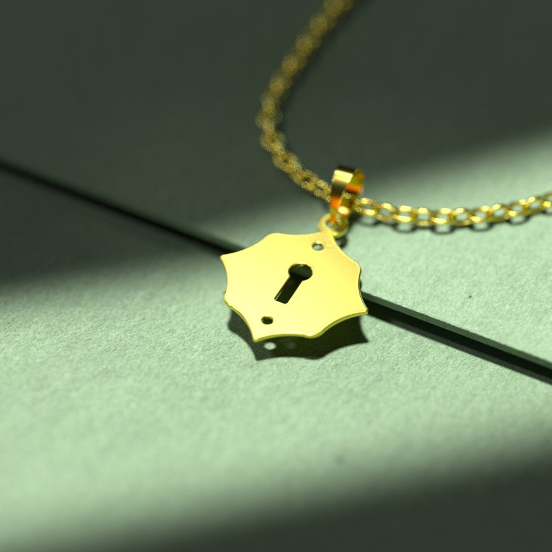 گردنبند طلا 18 عیار زنانه مدوپد مدل قفل کد F3-1-1158