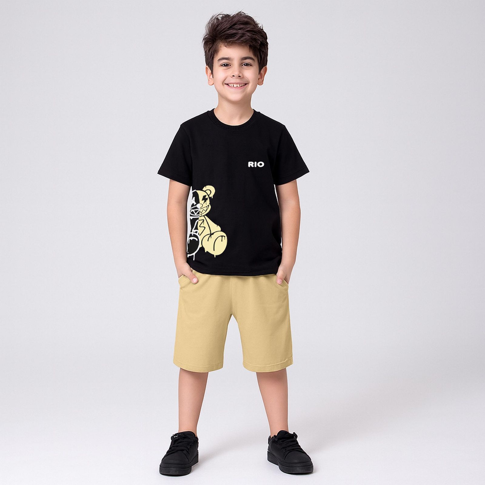 ست تی شرت و شلوارک پسرانه مادر مدل Rio - - 1