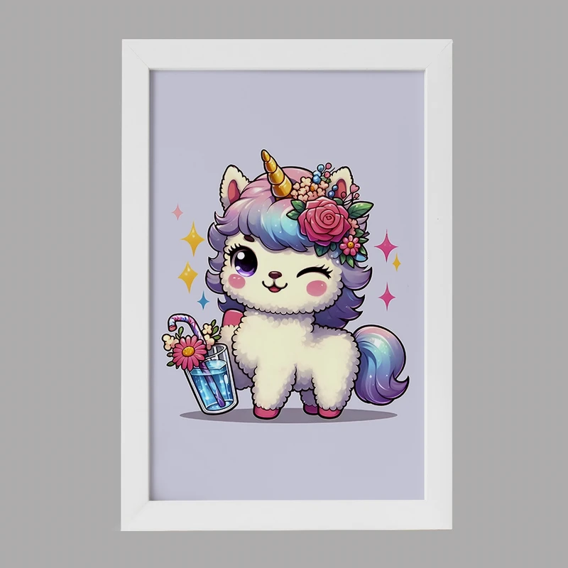 تابلو خندالو مدل اسب تک شاخ کیوت کد F8426