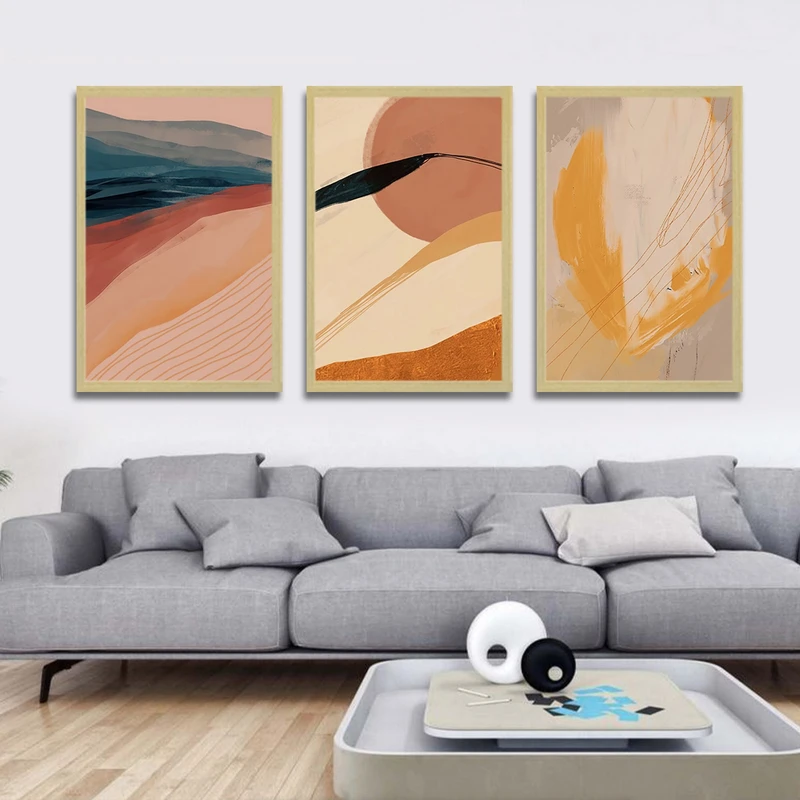 تابلو بکلیت طرح نقاشی مدرن طبیعت مدل شاین اکلیلی BE-1784 مجموعه 3 عددی