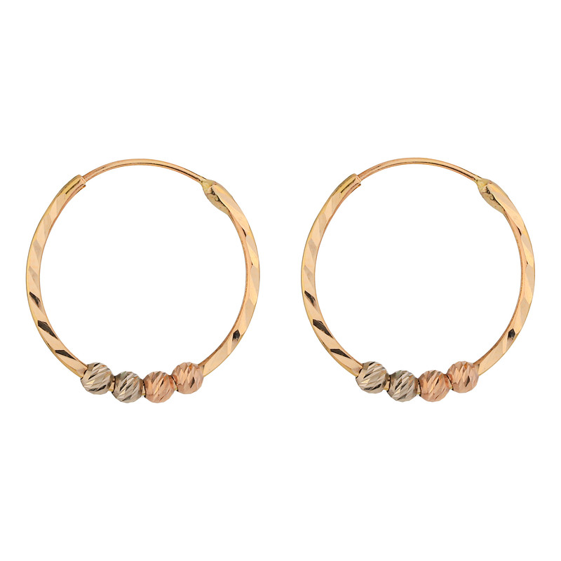 گوشواره حلقه ای طلا 18 عیار زنانه گلدم مدل E2311008