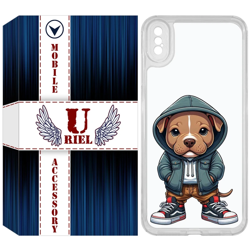 کاور یوریل مدل Clear کد 66 طرح سگ قهوه ای مناسب برای گوشی موبایل اپل iPhone XS Max