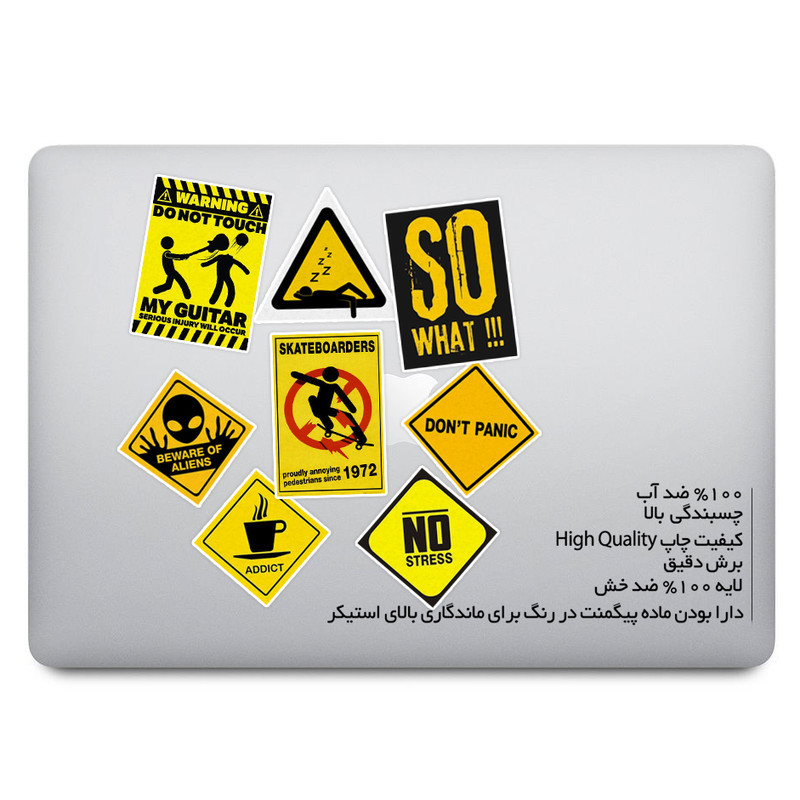 استیکر لپ تاپ ماسا دیزاین طرح SO کد COL037 مجموعه 8 عددی