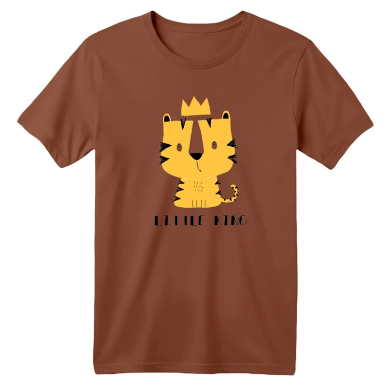 تی شرت آستین کوتاه بچگانه مدل ببر‌ کد ۲۴ رنگ موکایی