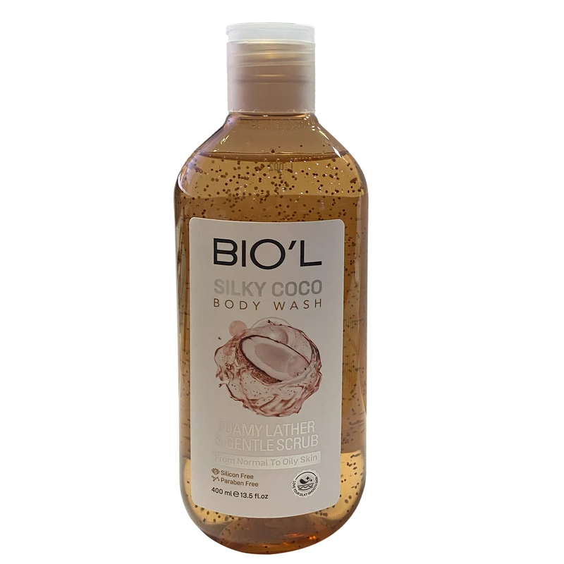 شامپو بدن بیول مدل SILKY COCO با رایحه کوکو ابریشمی مناسب برای پوست چرب و معمولی حجم 400 میلی لیتر