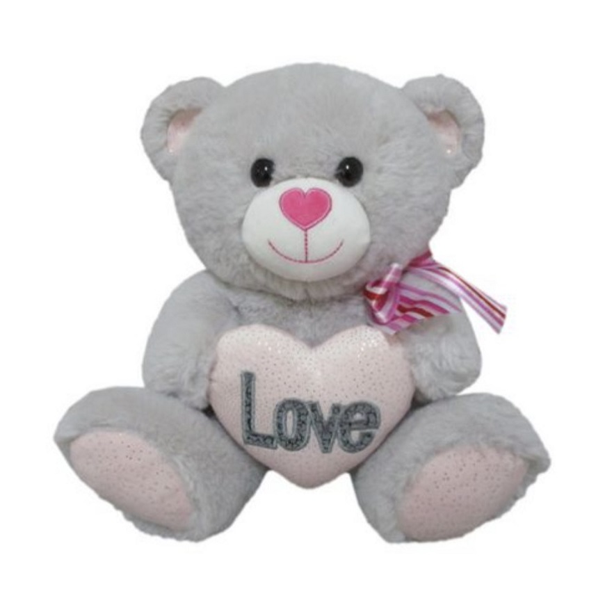 عروسک طرح خرس تدی مدل Teddy Bear With Heart کد SZ13/1070 طول 34 سانتی‌متر