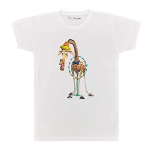 تی شرت بچگانه پرمانه طرح زرافه بامزه کد pmt.5657