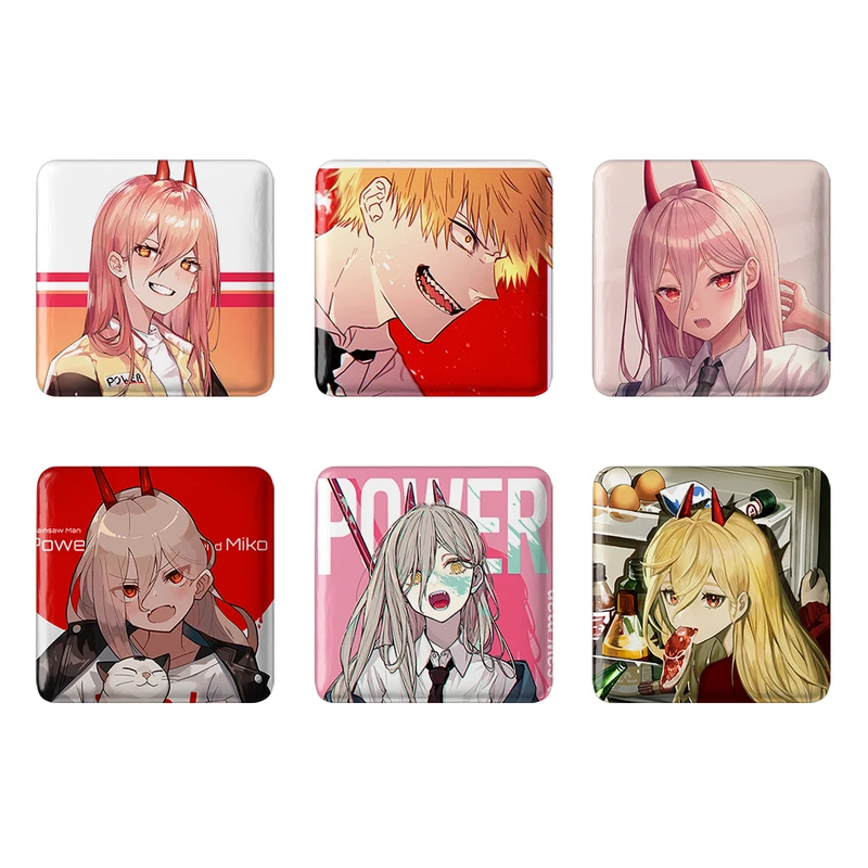 مگنت خندالو طرح انیمه مرد اره ای Chainsaw Man کد 1433B مجموعه 6 عددی