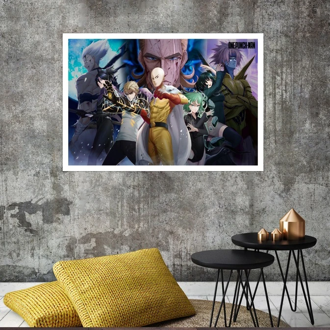 تابلو بکلیت طرح انیمه One-Punch Man مدل قاب شاسی W-s8465