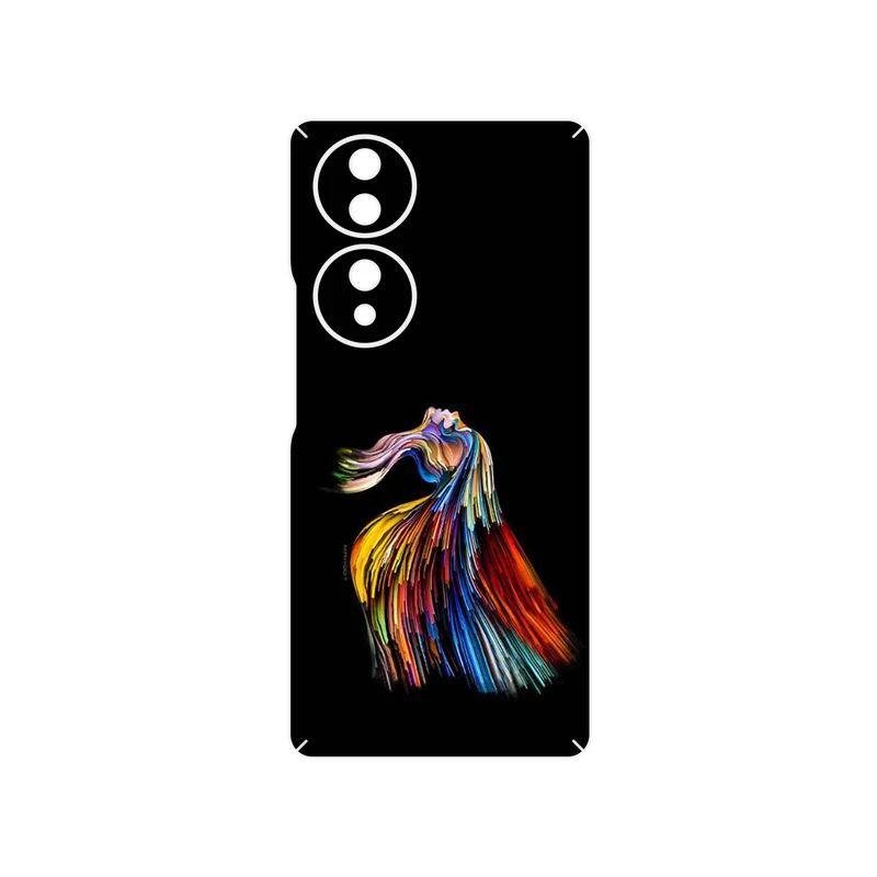 برچسب پوششی ماهوت مدل Rainbow Hair Digital Art مناسب برای گوشی موبایل آنر 70
