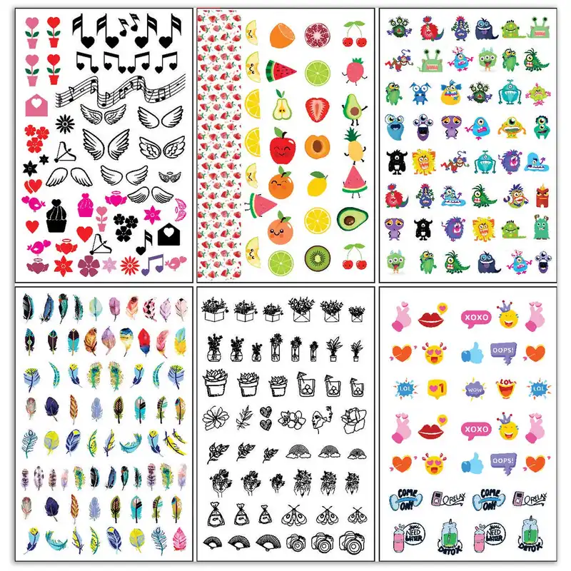 برچسب لنز ناخن مدل فانتزی کد n62 بسته 6 عددی