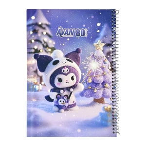 دفتر مشق 80 برگ آوان مدل حاشیه دار طرح کرومی زمستان کد lf1