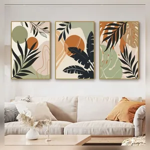 تابلو مدل بوهو کد 00544 فریم بژ مجموعه 3 عددی