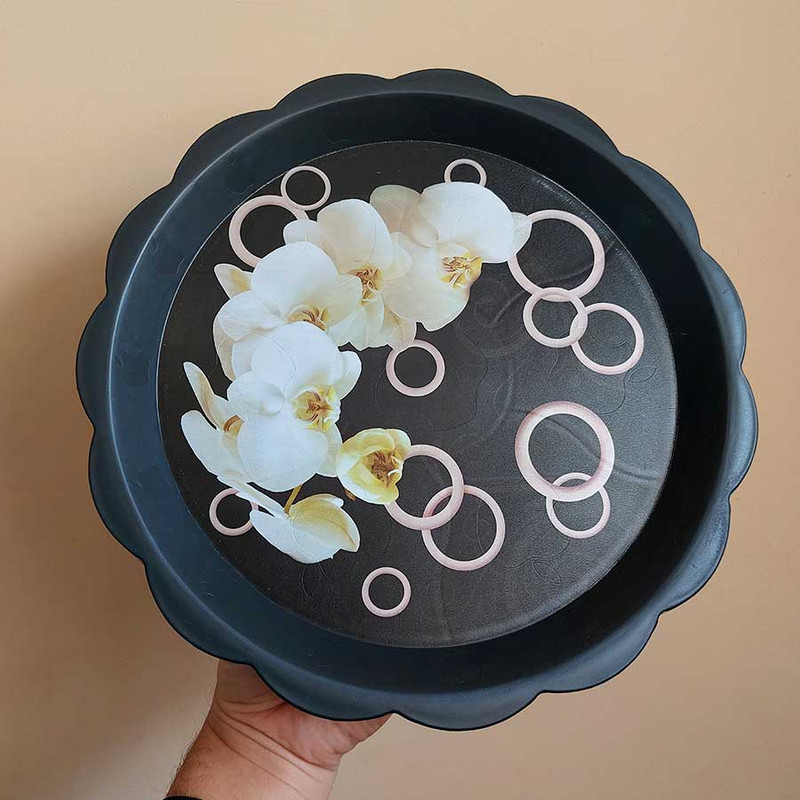 سینی مدل دایره طرح گل