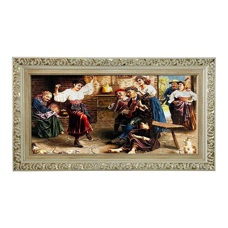 تابلو فرش ماشینی طرح دستبافت مدل پایکوبی کد 7688