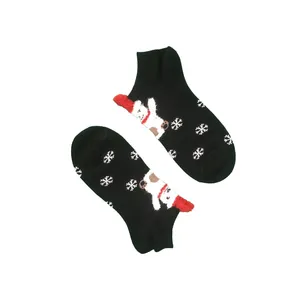 جوراب دخترانه مدل مچی طرح برفی رنگ مشکی