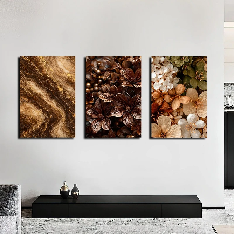تابلو شاسی بکلیت طرح گل و رزین مدل SH-4410 مجموعه 3 عددی 