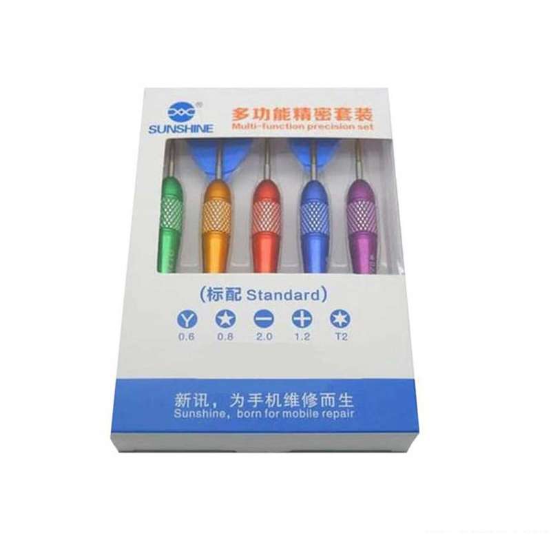 پیچ گوشتی سانشاین مدل SS-5103E مجموعه 5 عددی به همراه دو عدد قاب بازکن پیچ گوشتی سانشاین مدل SS-5103E مجموعه 5 عددی به همراه دو عدد قاب بازکن