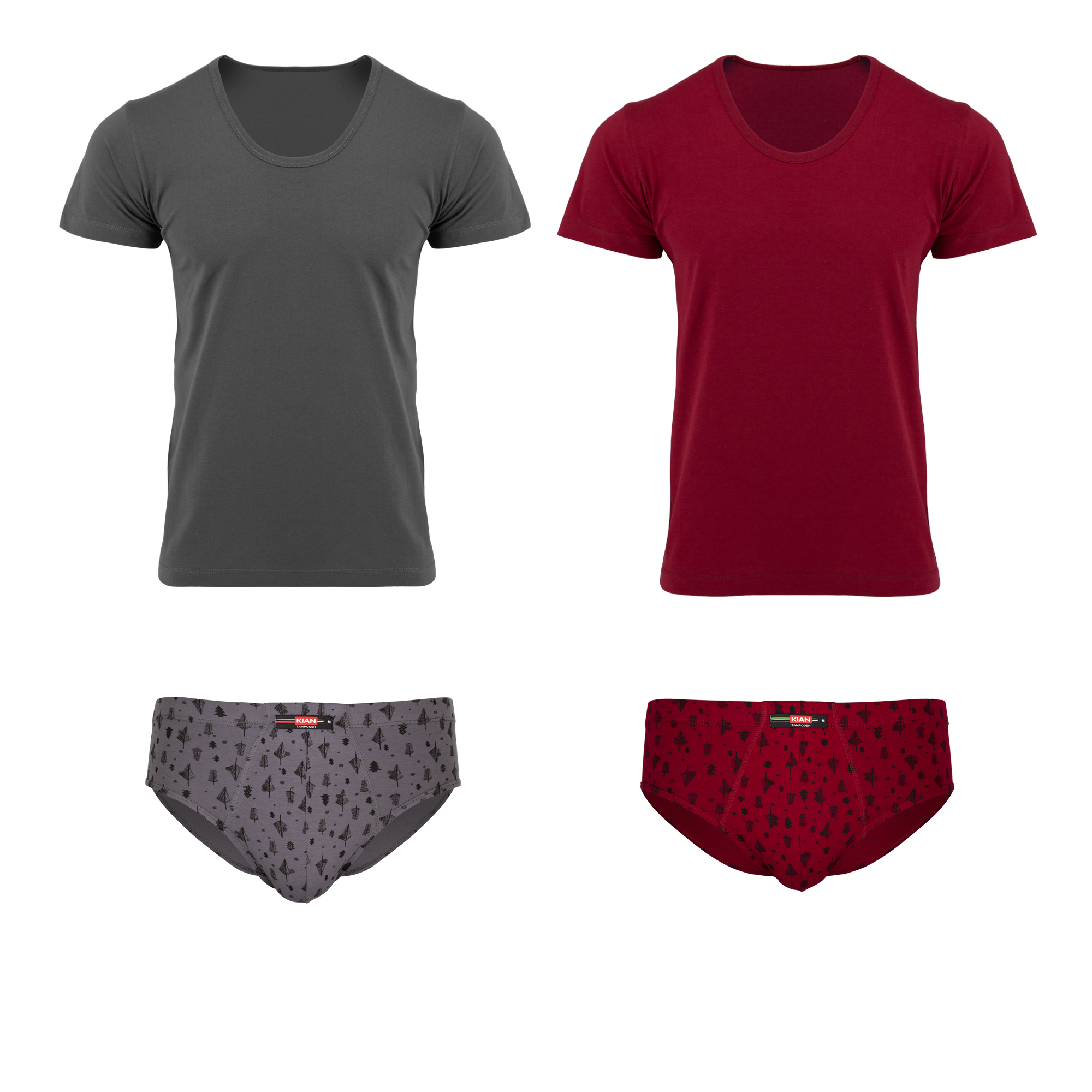 ست شورت و زیرپوش مردانه کیان تن پوش مدل 112803 مجموعه 2 عددی 