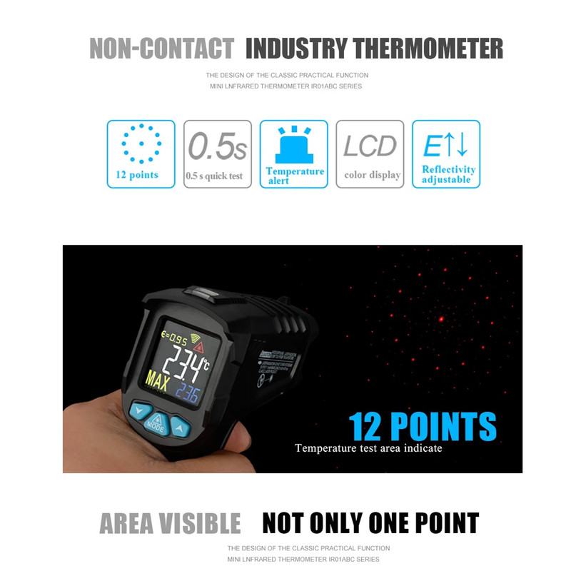 ترمومتر لیزری دیجیتال مستک مدل IR01C