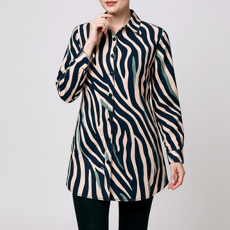 شومیز آستین بلند یقه برگردان زنانه مدل 112395