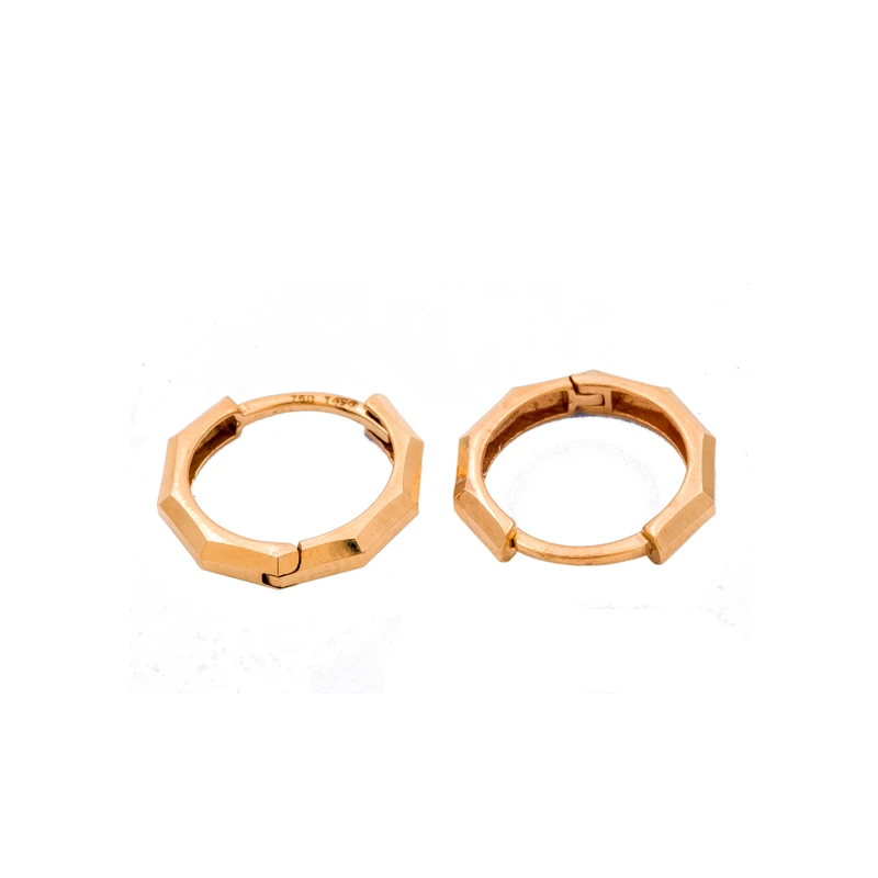 گوشواره حلقه‌ای طلا 18 عیار زنانه گالری ماتیس مدل حلقه چند ضلعی لاریس
