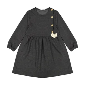 پیراهن دخترانه اسنومن کد 2110 رنگ طوسی