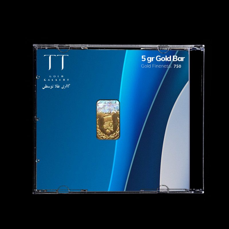 شمش طلا 18 عیار گالری طلا توسطی مدل AC4D50