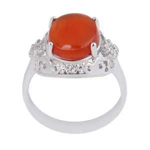 انگشتر نقره زنانه بازرگانی میلادی مدل سنگ عقیق کد AWR_1069