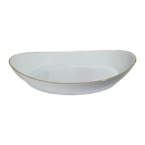 ظرف سرو لردشید طرح فلورا لب طلا کد F106