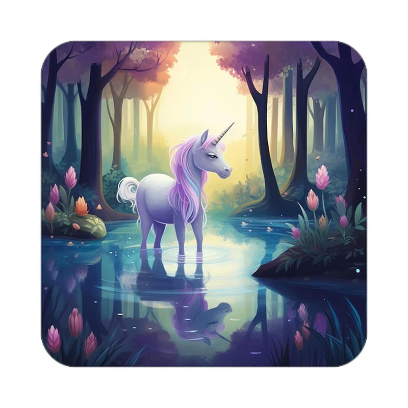 زیر لیوانی کاکتی طرح اسب تک شاخ و یونیکورن مدل mp32762