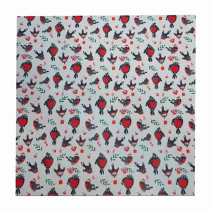 پارچه لباس عرض 1.5 متر مدل تریکو دورس کره ای طرح پرنده رنگ سفید