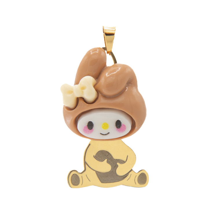 آویز گردنبند طلا 18 عیار دخترانه ژابیز مدل خرگوش