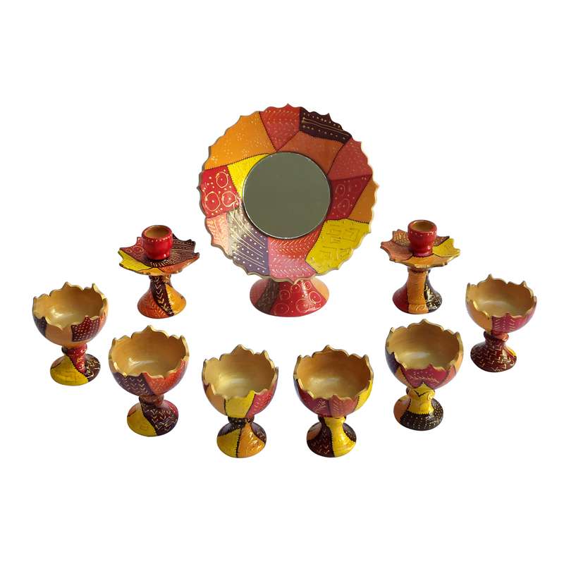 ست 8 تکه هفت سین سفالی طرح پروانه کد S3017