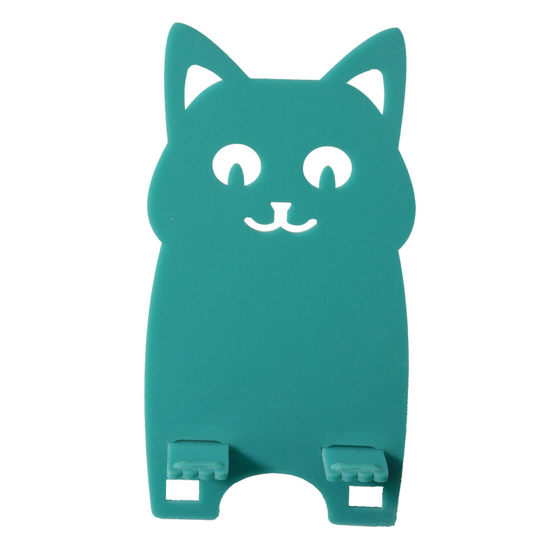 تصویر سه پایه نگهدارنده گوشی موبایل مدل رومیزی طرح گربه سبز