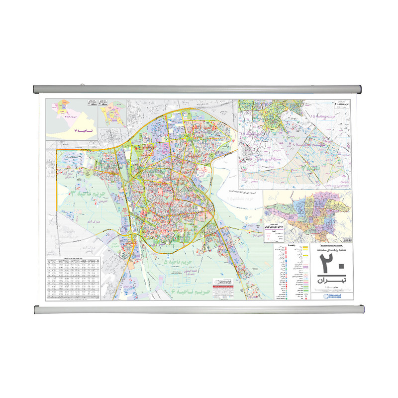 نقشه راهنمای منطقه ۲۰ تهران گیتاشناسی نوین کد 1320 L