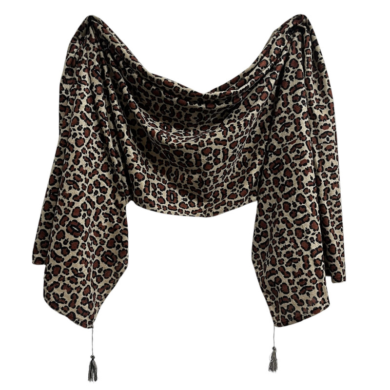 شال زنانه مدل پلنگی مخمل پاییزه