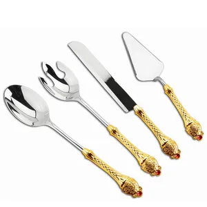 سرویس قاشق چنگال 4 پارچه ریجنت مدل ROYAL GOLD کد H2512908
