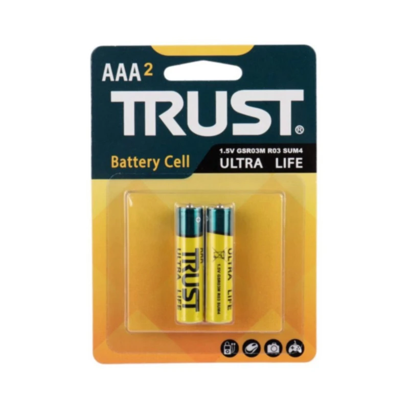 باتری نیم قلمی تراست مدل Ultra Life بسته ۲ عددی