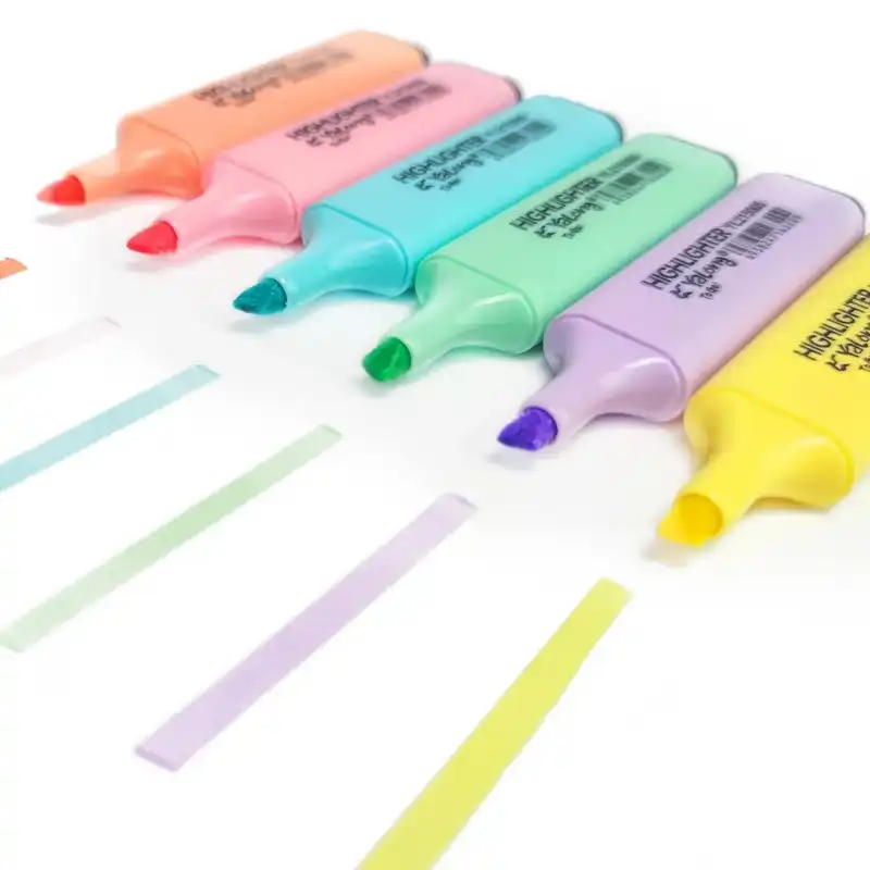 ماژیک علامت گذار یالونگ مدل YL215005 پاستیلی بسته 6 عددی