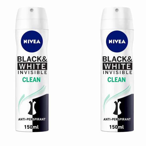 اسپری بدن زنانه نیوآ مدل black & white حجم 150 میلی لیتر مجموعه 2 عددی
