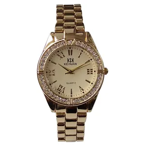 ساعت مچی عقربه ای زنانه مدل بندفلزی نگین دار کد 01