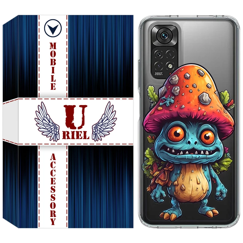 کاور یوریل مدل Clear کد 47 طرح قارچ مناسب برای گوشی موبایل شیائومی Redmi Note 11 4G / Redmi Note 11S