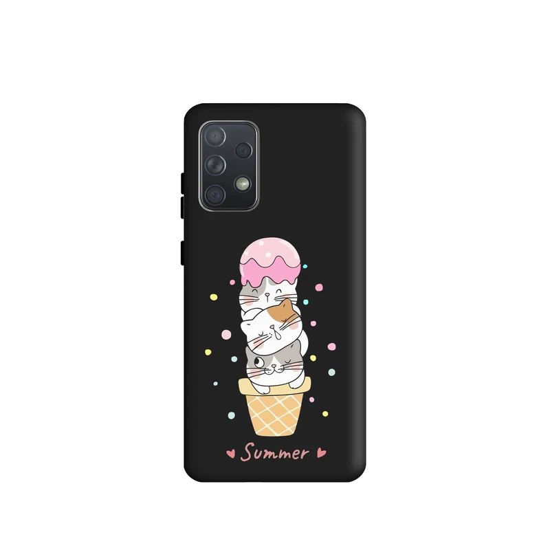 کاور طرح بستنی گربه ای کد s922 مناسب برای گوشی موبایل سامسونگ Galaxy A72