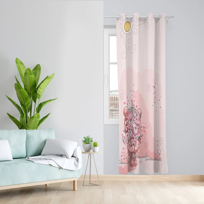 پرده طرح کودک مدل مخمل پانچی کد L 983 L Z سایز 140x200 سانتی متر