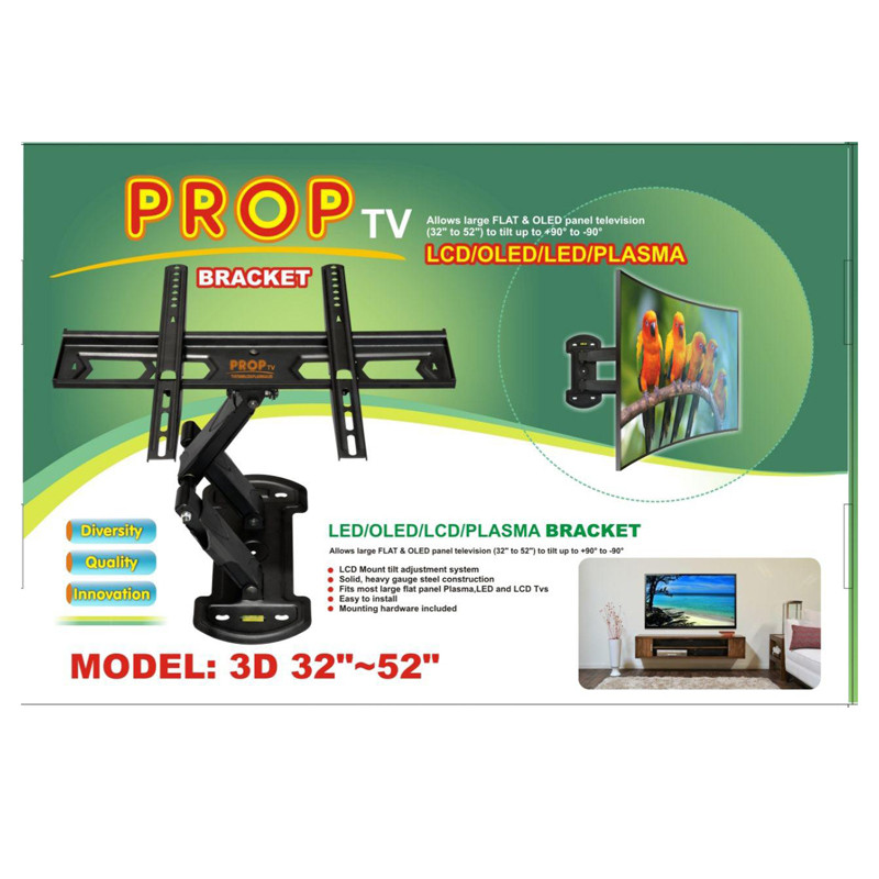 پایه دیواری تلویزیون پروپ مدل 3D-3252 مناسب سایز 32 تا 52 اینچ