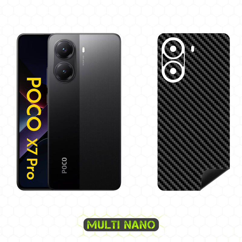برچسب پوششی مولتی نانو طرح کربن مدل X-F1C مناسب برای گوشی موبایل شیائومی Poco X7 Pro