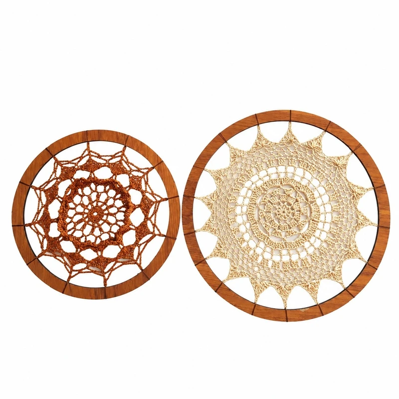 دیوارکوب بافتنی طرح ماندلا مجموعه 2 عددی