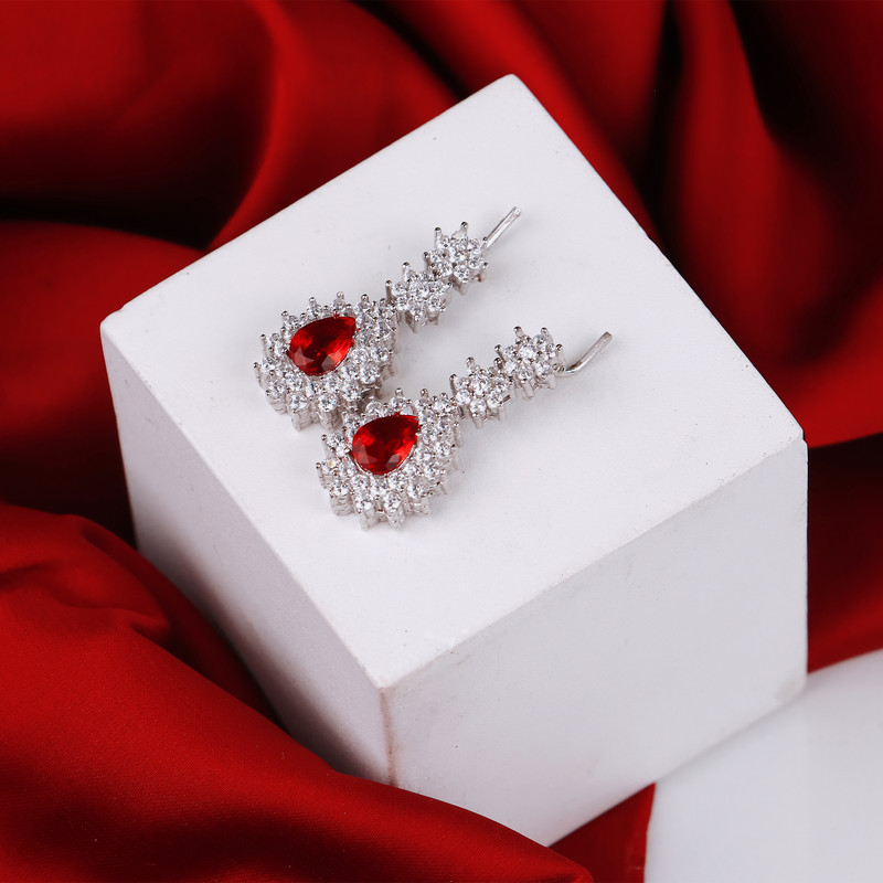 نیم ست نقره زنانه جی تی ای مدل فلاور