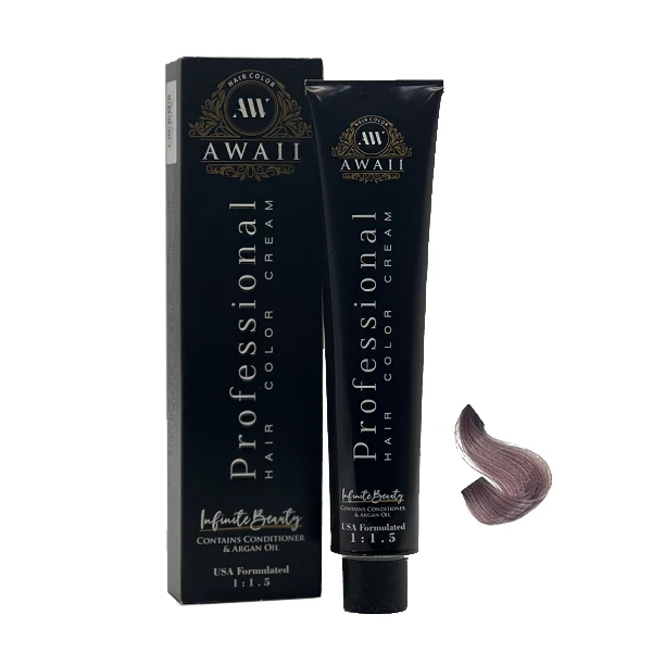 رنگ مو آوایی شماره 6.17 حجم 120 میلی لیتر رنگ بلوند دودی بنفش تیره